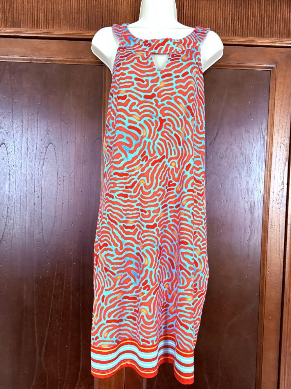 Orange/Blue Print Dress by Guy Harvey